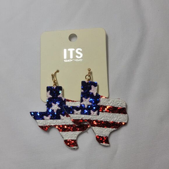 Texas Red, White, & Blue - Stars & Stripes Earrings - Never Worn - Picture 1 of 8